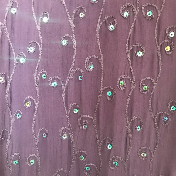 Long Purple Dress with Green Iridescent Sequins - Picture 8 of 12